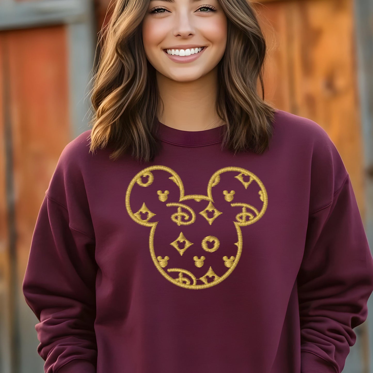 Disney Designer Mickey Embroidered Sweatshirt, Vintage Mickey Mouse Crewneck Jumper, Disneyland Gift, Retro Disney Apparel, Mickey Lover
