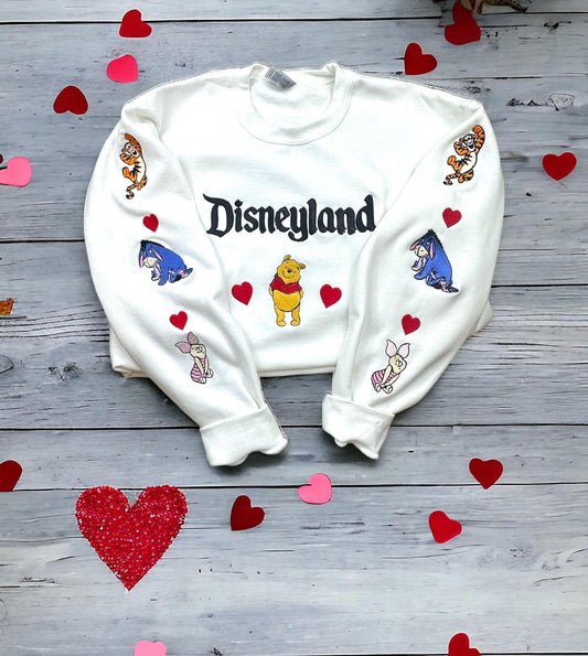 Embroidered Disney Winnie the Pooh Sweatshirt, Classic Pooh Bear Jumper, Cozy Pullover, Magical Cartoon Character Top, Gift for Disney Fans,