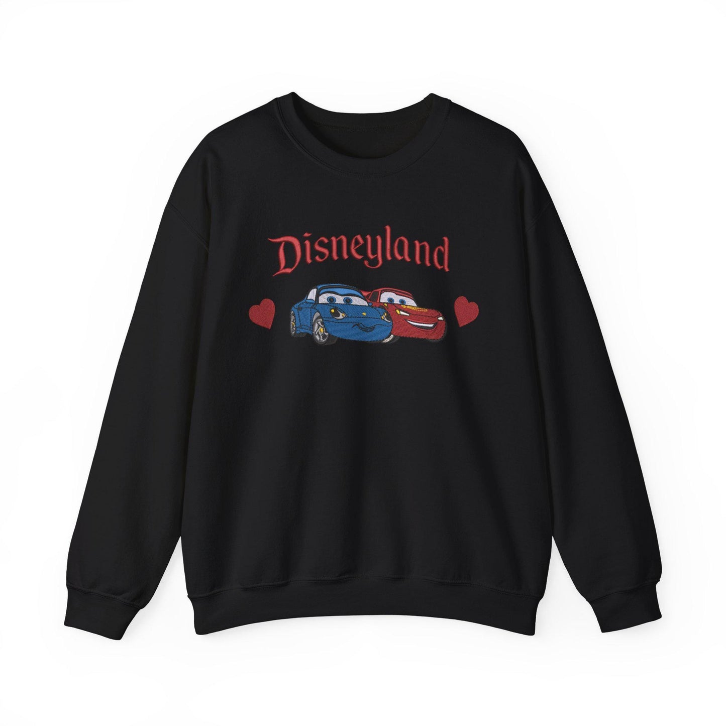 Embroidery Lightning Mcqueen and Sally Valentine Sweatshirt, Disney Pixar Fans Gift, Cozy Nostalgic Crewneck Jumper, Valentine's Day