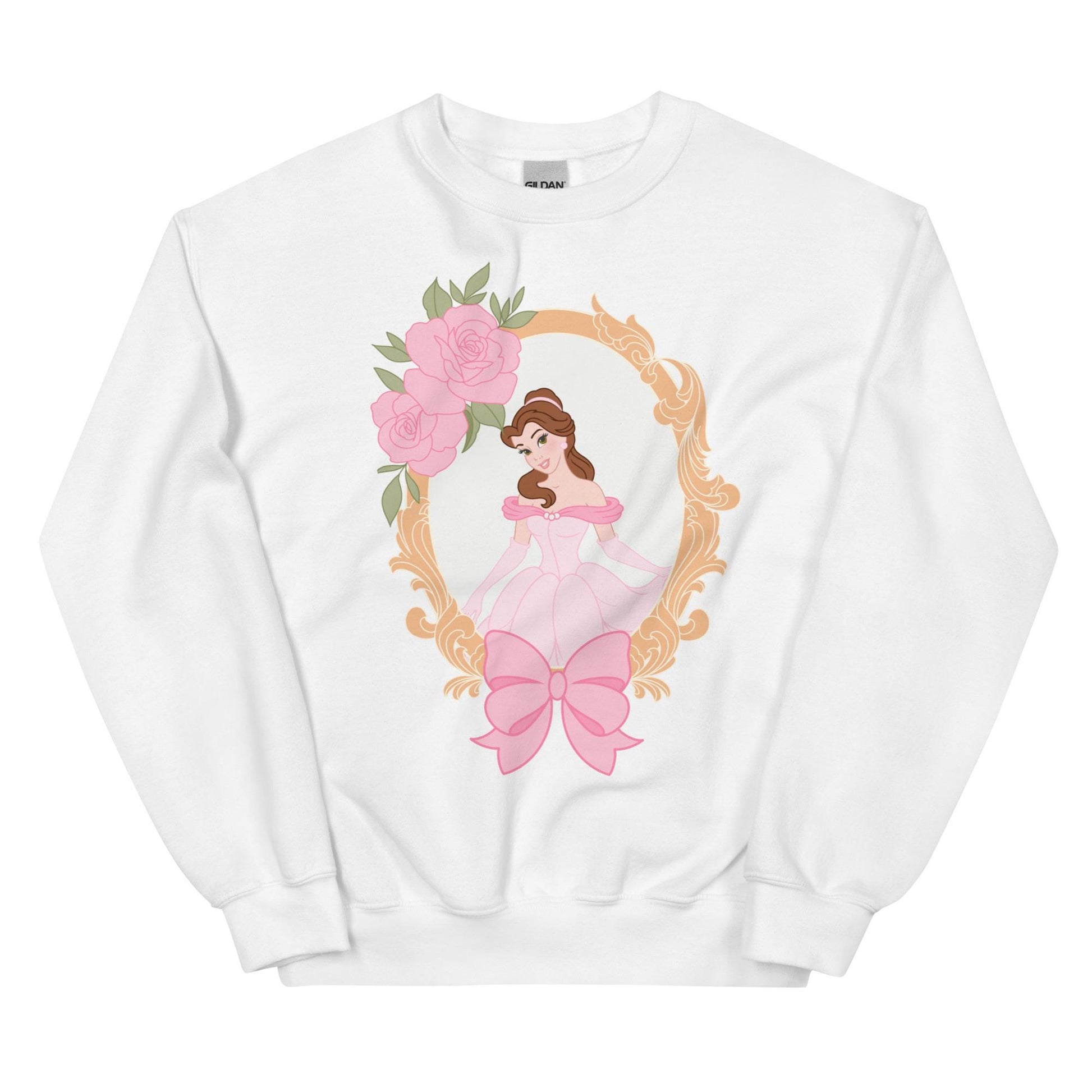 Coquette Disney Princess Belle Sweatshirt, Cute Fairytale Women&#39;s Jumper, Beauty and the Beast Crewneck, Princess Inspired Pullover,