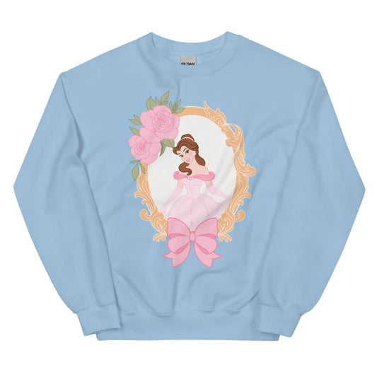 Coquette Disney Princess Belle Sweatshirt, Cute Fairytale Women&#39;s Jumper, Beauty and the Beast Crewneck, Princess Inspired Pullover,