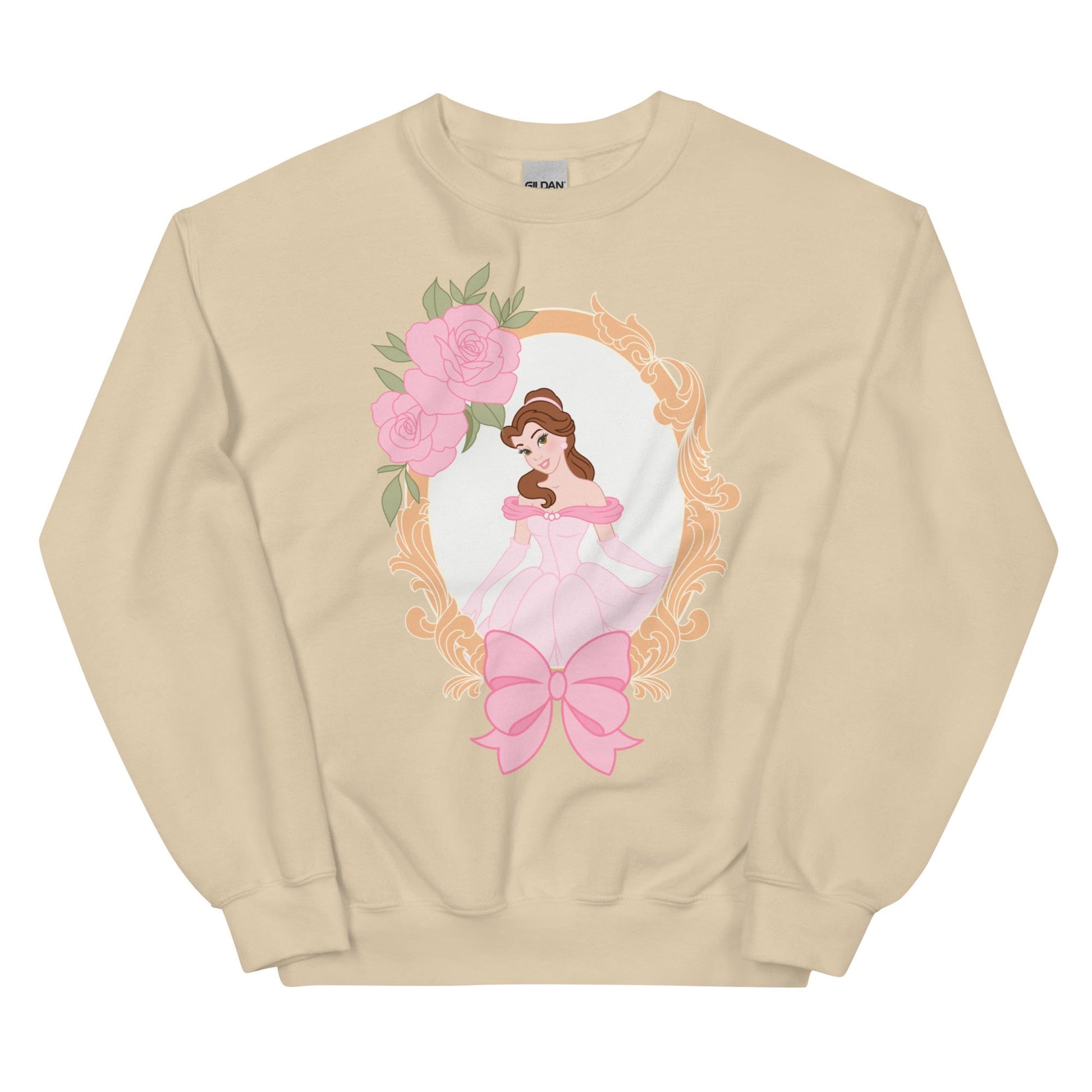 Coquette Disney Princess Belle Sweatshirt, Cute Fairytale Women&#39;s Jumper, Beauty and the Beast Crewneck, Princess Inspired Pullover,