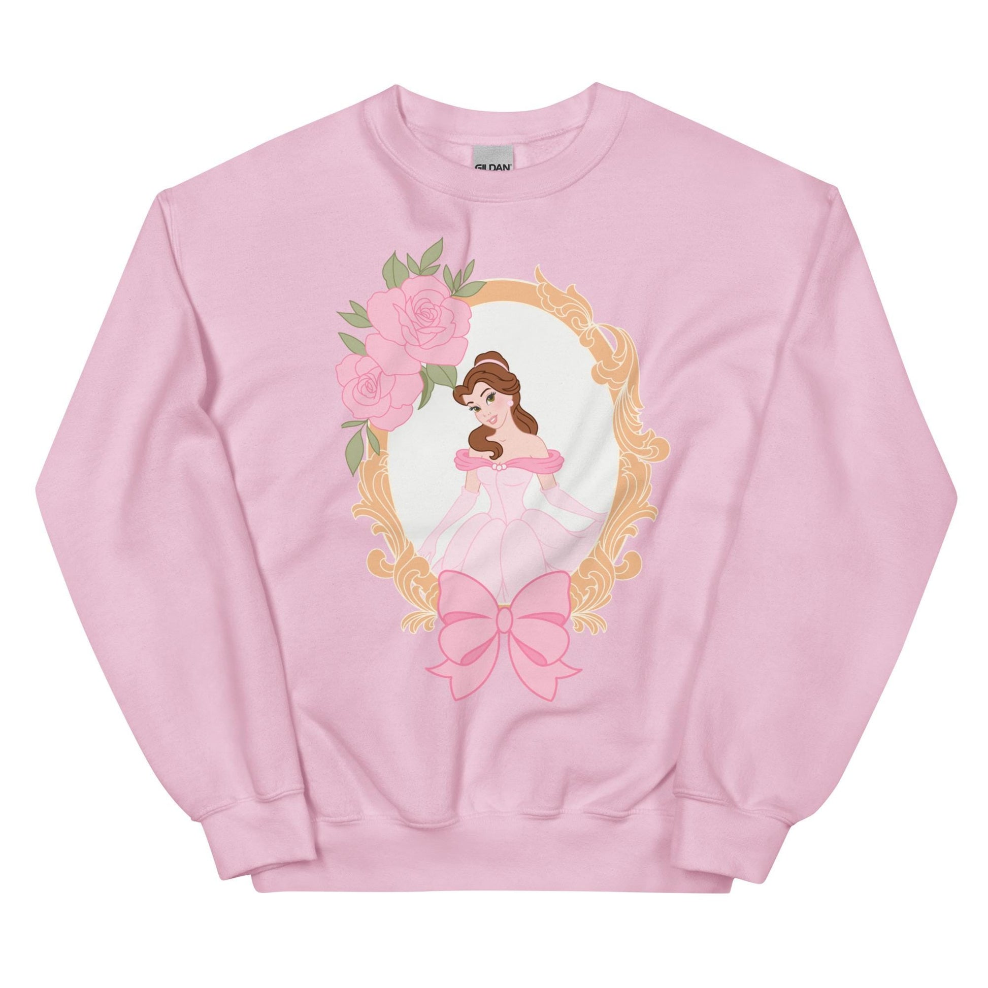 Coquette Disney Princess Belle Sweatshirt, Cute Fairytale Women&#39;s Jumper, Beauty and the Beast Crewneck, Princess Inspired Pullover,